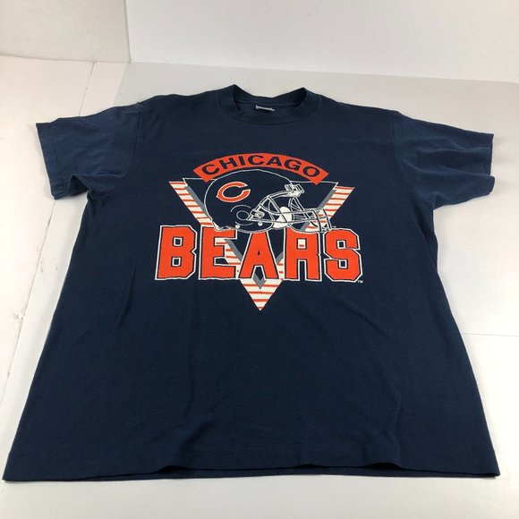 Vintage Other - Vintage Chicago Bears Shirt Men's Large Navy Blue & Orange Graphic Print Trench